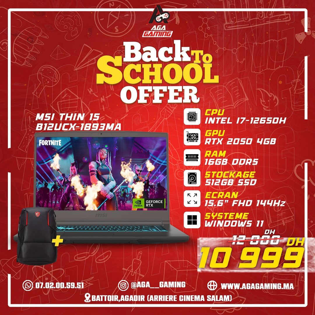 MSI Thin 15 Intel i7-12650H / 16GB / RTX 2050 4GB MSI Thin 15 Intel i7-12650H / 16GB / RTX 2050 4GB